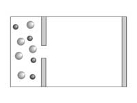 Gas particles in divided chamber