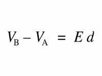 Voltage between two positions in a un...