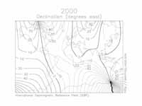 Magnetic declination from true north ...