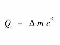 Reaction energy in a nuclear process