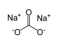 Chemical structure of sodium carbonate.