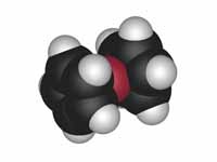 Space-filling model of ferrocene, the...