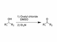 Reaction scheme of the Swern reaction