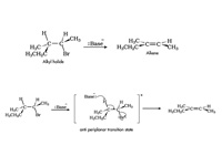 E2 mechanism with alkyl halides.