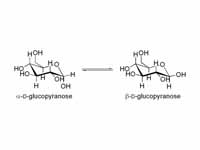 The ?- and ?-anomers of D-glucopyranose.