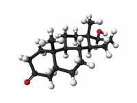 Androstanolone ball and stick