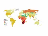 Prevalence of HIV among adults per co...